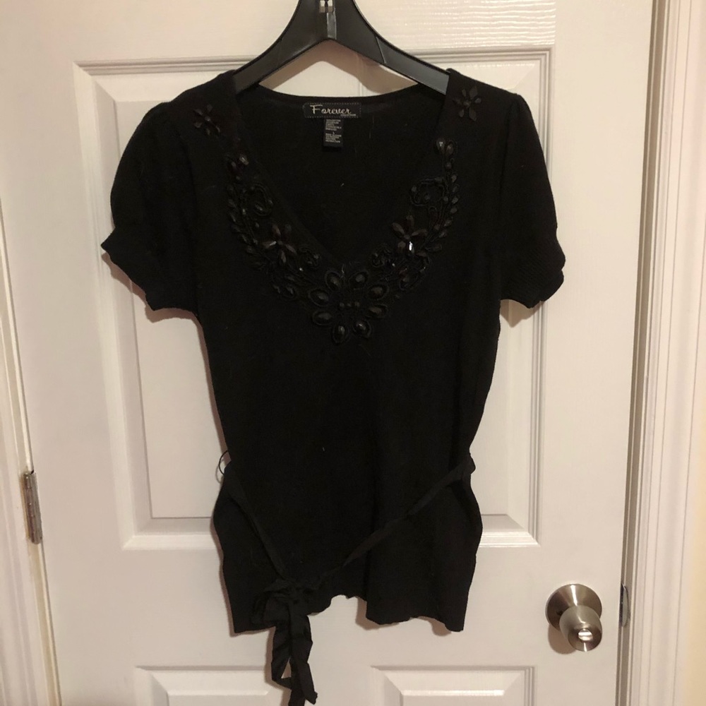 Forever 21 Rhinestone Embellished Sweater Size L